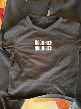 Hoodrich Black Cropped Logo Tee for Women